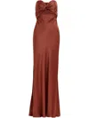 Essentiel Antwerp Hierro Strapless Midi Dress In Brown