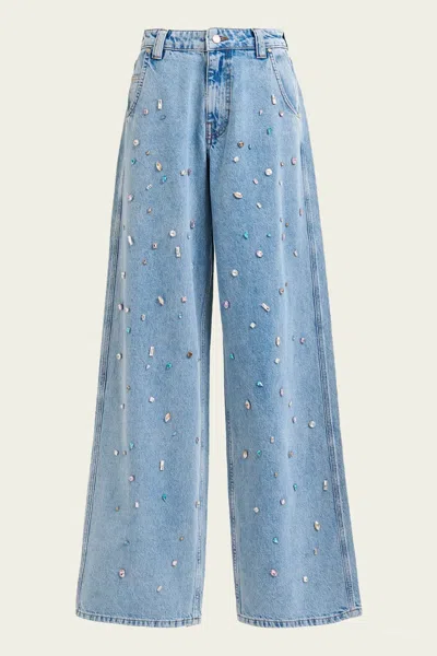 Essentiel Antwerp Higg Embellished High-rise Jeans In Blue