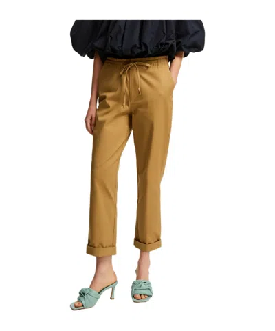 Essentiel Antwerp High-waist Tapered Trousers In Brown
