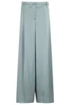 Essentiel Antwerp High-waisted Teal Wide Leg Pants With Satin Finish In Multi