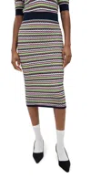Essentiel Antwerp Himpact Striped Skirt Combo1 Off White In Combo1 Off White