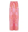 Essentiel Antwerp Striped Drawstring Trousers In Red