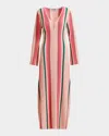 Essentiel Antwerp Hiscape Striped Knit Maxi Dress