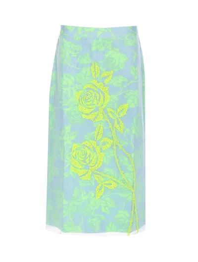 Essentiel Antwerp Hisces Tulle Midi Skirt In Mutlicolor