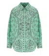 Essentiel Antwerp Histende Oversized Cotton Shirt In Turquoise