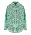 Essentiel Antwerp Histende Oversized Cotton Shirt In Turquoise