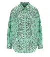 Essentiel Antwerp Histende Oversized Cotton Shirt In Turquoise In Green
