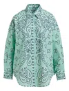 Essentiel Antwerp Histende Oversized Cotton Shirt In Turquoise