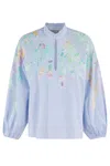 Essentiel Antwerp Printed Mandarin Collar Blouse