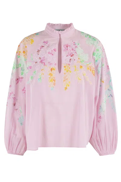 Essentiel Antwerp Hitrus Appliqued Detail Top In Pink