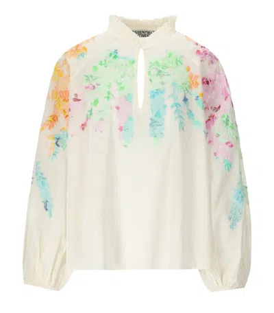 Essentiel Antwerp Hitrus White Floral Blouse