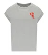 Essentiel Antwerp Cotton T-shirt With Embroidery In Grey