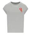 Essentiel Antwerp Cotton T-shirt With Embroidery In Grey