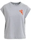 Essentiel Antwerp Cotton T-shirt With Embroidery In Grey