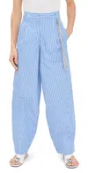 Essentiel Antwerp Hoek Barrel Leg Pants Combo1 Lake Blue In Multi