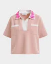 Essentiel Antwerp Hoiseau Embroidered Polo Marzipani In Marzipani