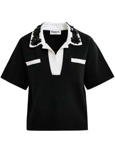 Essentiel Antwerp Hoiseau Polo Top In Black