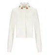 Essentiel Antwerp Embroidered Collar Cardigan In White