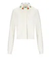 Essentiel Antwerp Embroidered Collar Cardigan In White