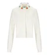 Essentiel Antwerp Embroidered Collar Cardigan In White