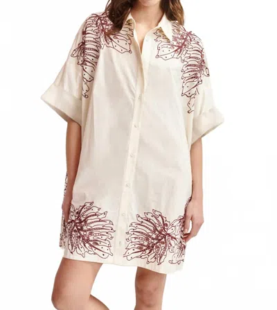 Essentiel Antwerp Hontana Embroidered Mini Dress In Off-white In Multi