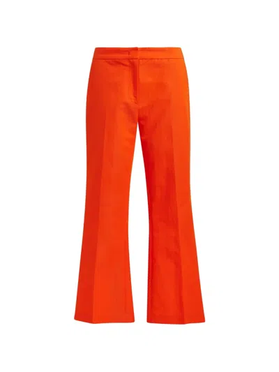 Essentiel Antwerp Hook-fastening Flared Trousers In Orange