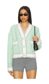 Essentiel Antwerp Hoola Cropped Frige Jacket In Mint
