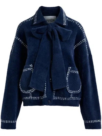 Essentiel Antwerp Hoops Cardigan In Blue