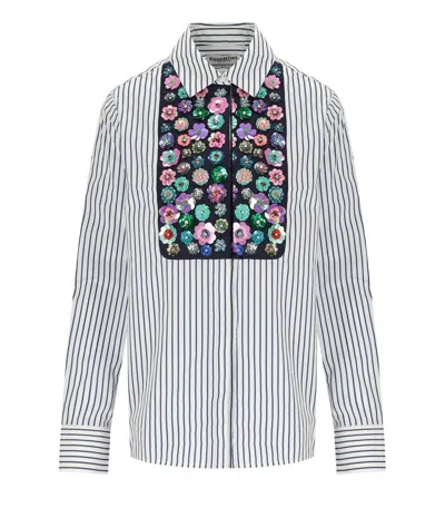 Essentiel Antwerp Horleans White And Blue Shirt