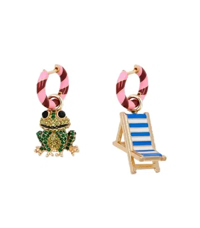 Essentiel Antwerp Horry Pink And Burgundy Earrings In Multi
