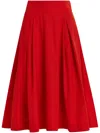 Essentiel Antwerp Hosanna Pleated Midi Skirt In Red