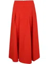 Essentiel Antwerp Hosanna Pleated Midi Skirt In True Red