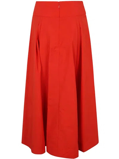 Essentiel Antwerp Hosanna Pleated Midi Skirt In Red