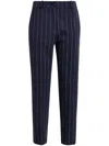 Essentiel Antwerp Host Pinstriped Tapered Trousers In Blue