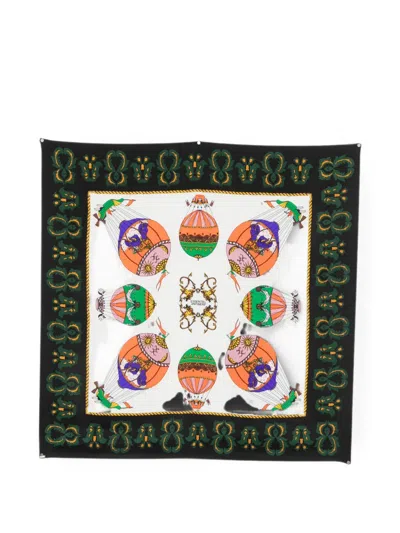 Essentiel Antwerp Hot-air Balloon-print Silk Scarf In Multi