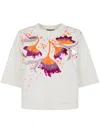 Essentiel Antwerp Hotanical Boxy Sweatshirt By Essentiel In White