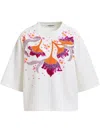 Essentiel Antwerp Hotanical Boxy Sweatshirt By Essentiel In White