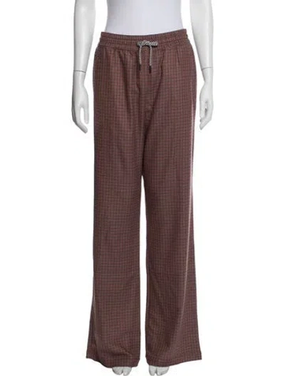 Pre-owned Essentiel Antwerp Houndstooth Print Sweatpants W/ Tags In Brown
