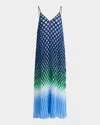Essentiel Antwerp Hyacinth Pleated Maxi Dress In Aqua Blue