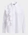 Essentiel Antwerp Ibody Frill Button-front Shirt In White