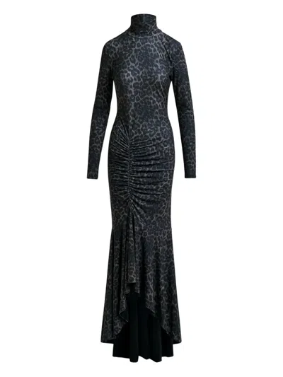 Essentiel Antwerp Ibys Ruched Asymmetric Maxi Dress In Black