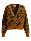 Essentiel Antwerp Icali Tiger-pattern Cardigan In Brown