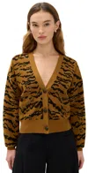 Essentiel Antwerp Icali Zebra Cardigan Combo1 Cinnamon Rufous In Brown