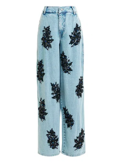 Essentiel Antwerp Icie Sequin Bead Embellished Jeans In Blue