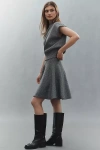 Essentiel Antwerp Icing Knit Flared Mini Skirt In Gray
