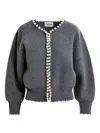 Essentiel Antwerp Ideas Embellished Dropped-shoulder Cardigan In Gray