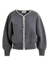 Essentiel Antwerp Ideas Embellished Dropped-shoulder Cardigan In Gray