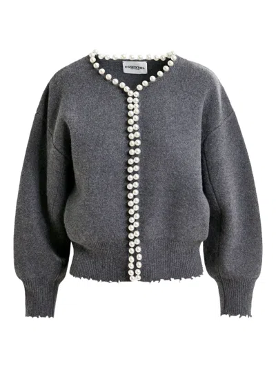 ESSENTIEL ANTWERP ESSENTIEL ANTWERP "IDEAS" KNIT CARDIGAN WITH BEADS