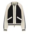 Essentiel Antwerp Black And White Faux Fur-panelled Knitted Bomber Jacket In Black