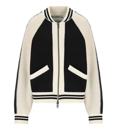 ESSENTIEL ANTWERP IDOL BICOLOR KNITTED BOMBER JACKET